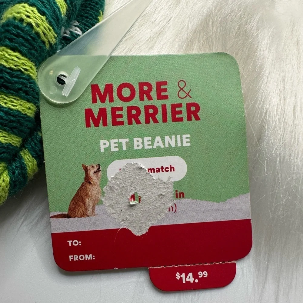 🩷5/$10 PET Festive Knit Hat - Green and White